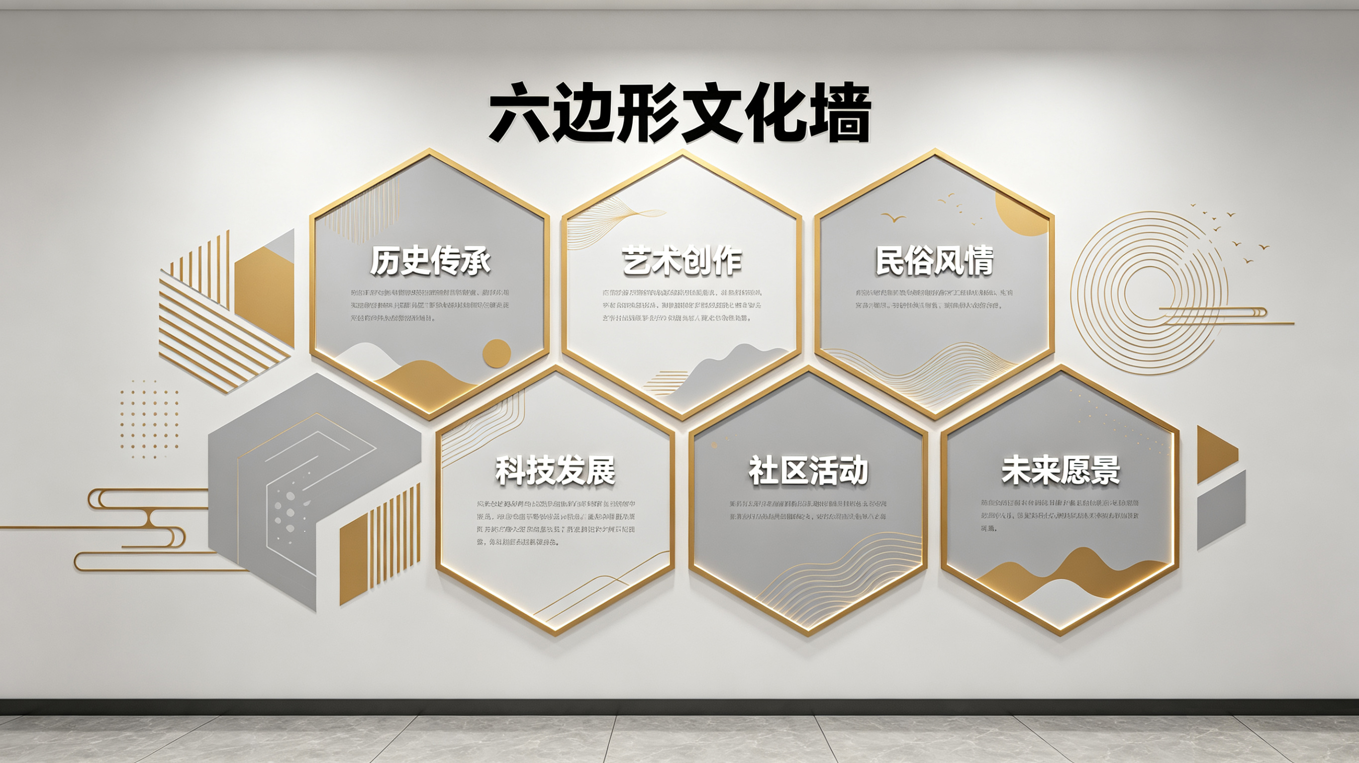 霍山企业文化墙 | 六边形信息美学